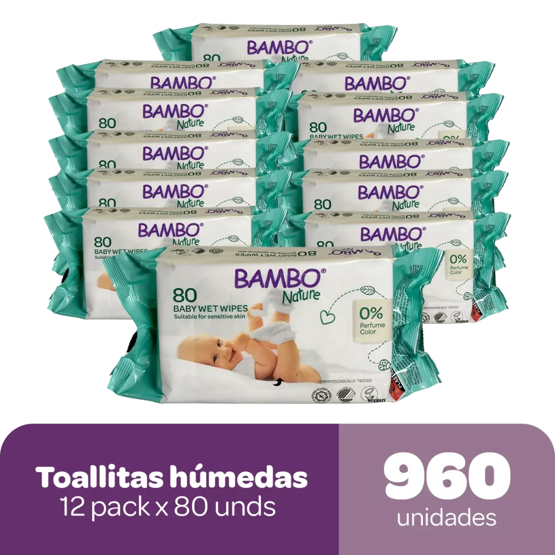 Bambo Nature Toallitas Húmedas 12 Pack x 80 Unds